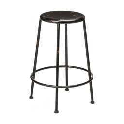 "Fusion Living Black Metal Distressed Artisan Bar Stool "