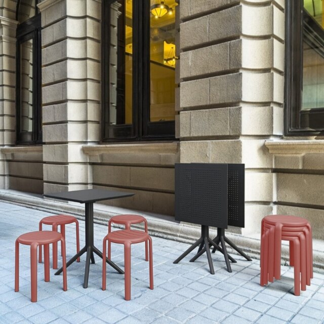 "Fusion Living Tom Marsala Red Low Stool 45cm "