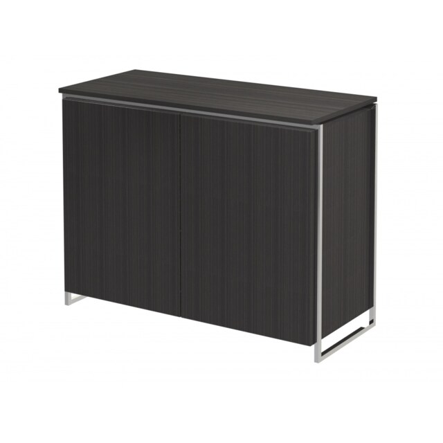 Gillmore Luxe - Two Door Sideboard In Black Stained Oak With Polished Chrome Frame Frame Colour: Polished Chrome, Unit Colour: Black Stained Oak