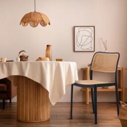 "Fusion Living Black Plastic Cafe Dining Chair "