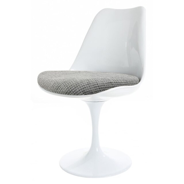 "Fusion Living White and Textured Light Grey Chelsea Side Chair "