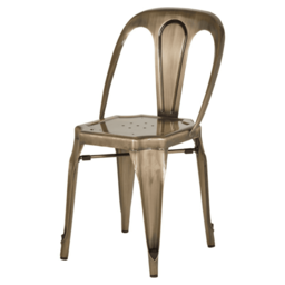 "Fusion Living Industrial Gold Brass Metal Dining Chair "