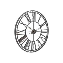 "Libra Furniture Black Iron and Mirror Skeleton Wall Clock "