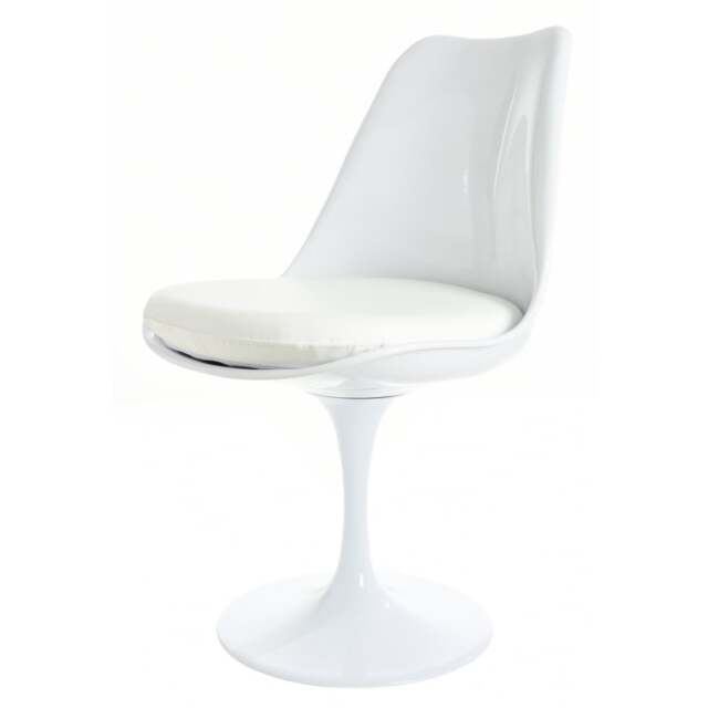 "Fusion Living White and White PU Chelsea Side Chair "