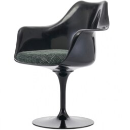 "Fusion Living Black And Textured Dark Grey Chelsea Armchair "