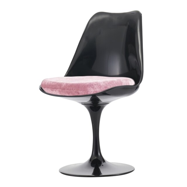 "Fusion Living Black and Luxurious Light Pink Chelsea Side Chair "