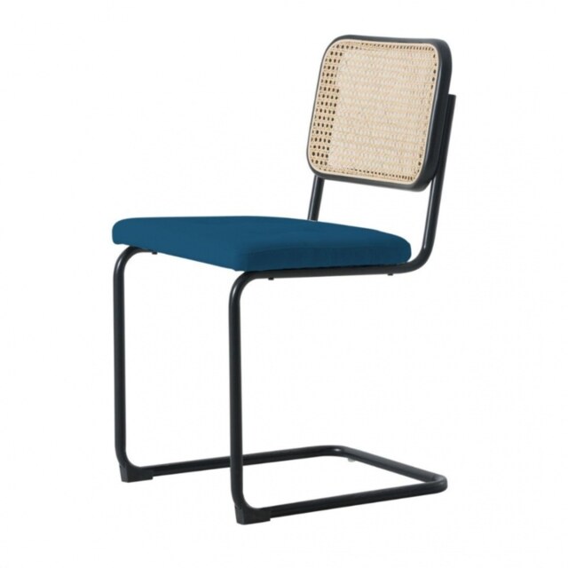 "Fusion Living Navy Camden Cantilever Dining Chair "