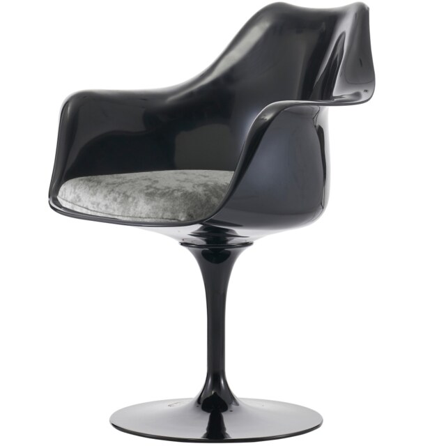 "Fusion Living Black and Luxurious Grey Chelsea Armchair "