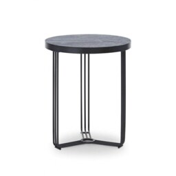 Gillmore Deco - Small Circular Side Table With Dark Wood Top and Black Powder Frame Table Top Finish: Dark Wood, Frame Colour: Black Powder