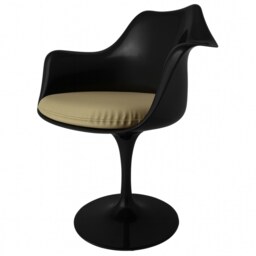 "Fusion Living Black and Taupe PU Chelsea Armchair "