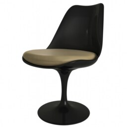 "Fusion Living Black and Taupe PU Chelsea Side Chair "