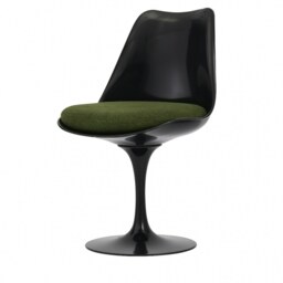"Fusion Living Black and Dark Green Boucle Chelsea Side Chair "