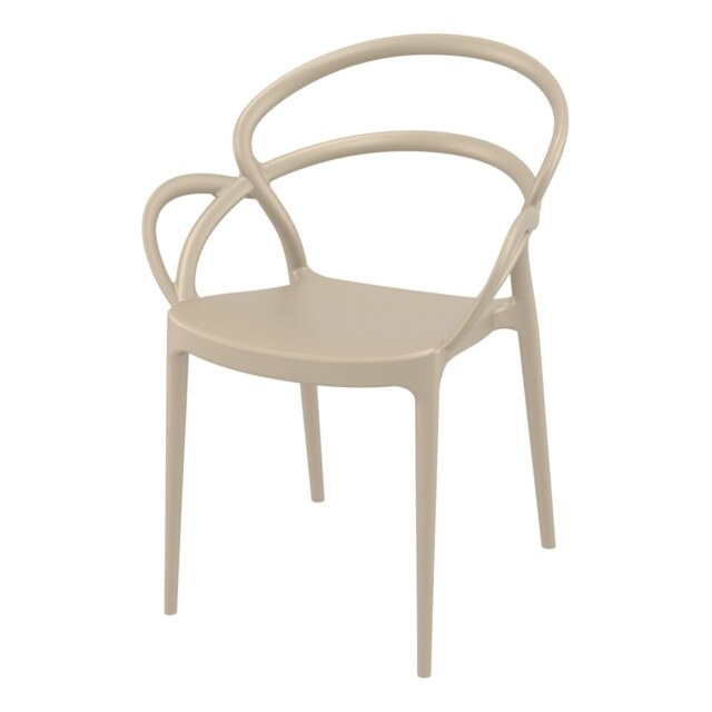 Fusion Living Mila Stackable Taupe Plastic Armchair Colour: Taupe