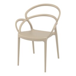 Fusion Living Mila Stackable Taupe Plastic Armchair Colour: Taupe