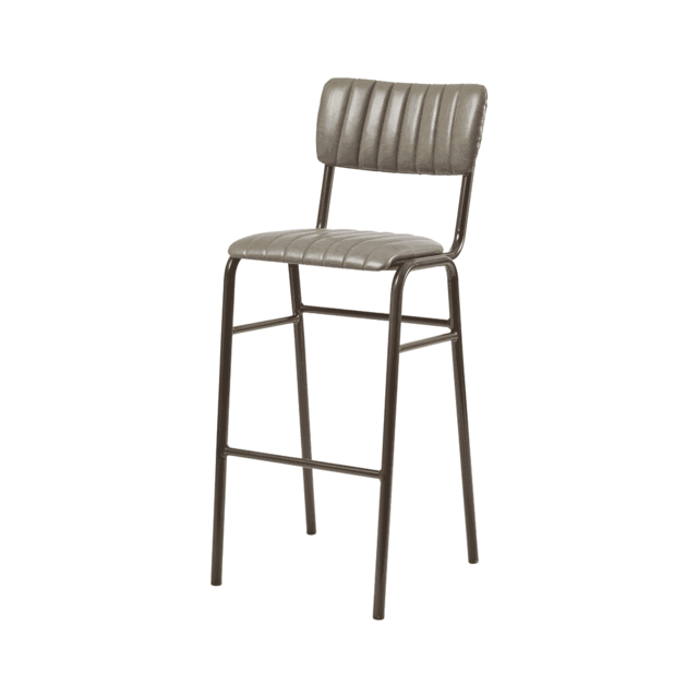 "Fusion Living Tavo Vintage Dark Grey Bar Stool (PACK OF 2) "