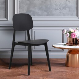 "Fusion Living Oslo Black Plastic Dining Chair "
