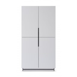 Gillmore Sleek - Contemporary Wardrobe In White With Black Chrome Frame And Accents Frame/Handle Colour: Black Chrome, Unit Colour: White
