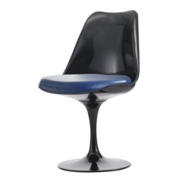 "Fusion Living Black and Navy PU Chelsea Side Chair "