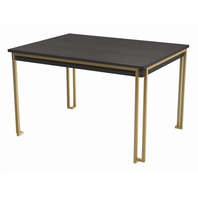 Gillmore Luxe - Extending Dining Table In Black Stained Oak With Brushed Brass Frame Frame Colour: Brushed Brass, Unit Colour: Black Stained Oak