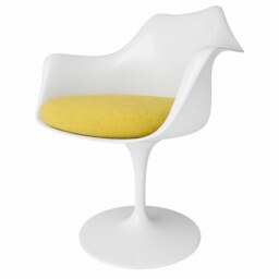 "Fusion Living White and Sunflower Yellow Chenille Chelsea Armchair "