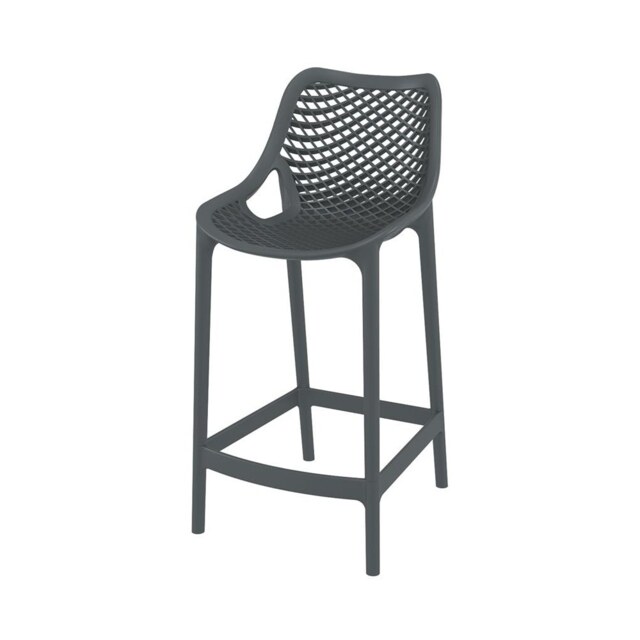 Fusion Living Air Plastic Grey Mid Height Bar Stool Colour: Dark Grey
