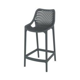 Fusion Living Air Plastic Grey Mid Height Bar Stool Colour: Dark Grey