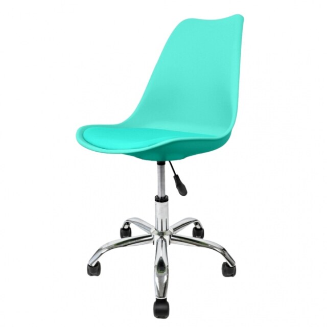 "Fusion Living Soho Aqua Plastic Desk Chair with Swivel Base "