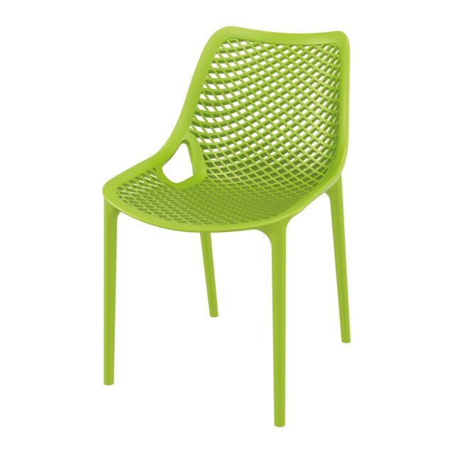 Fusion Living Air Plastic Green Stackable Side Chair Colour: Green
