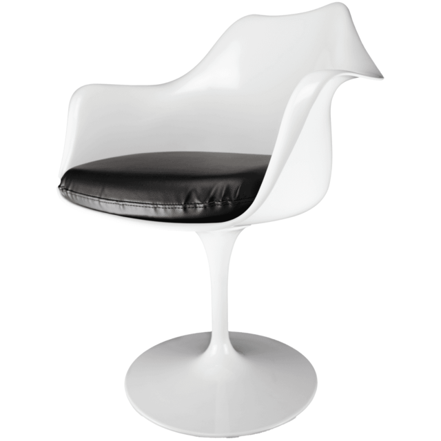 "Fusion Living White and Black PU Chelsea Armchair "