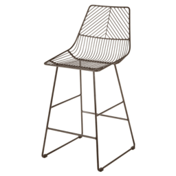 "Fusion Living Geometric Bronze Metal Wire Barstool "