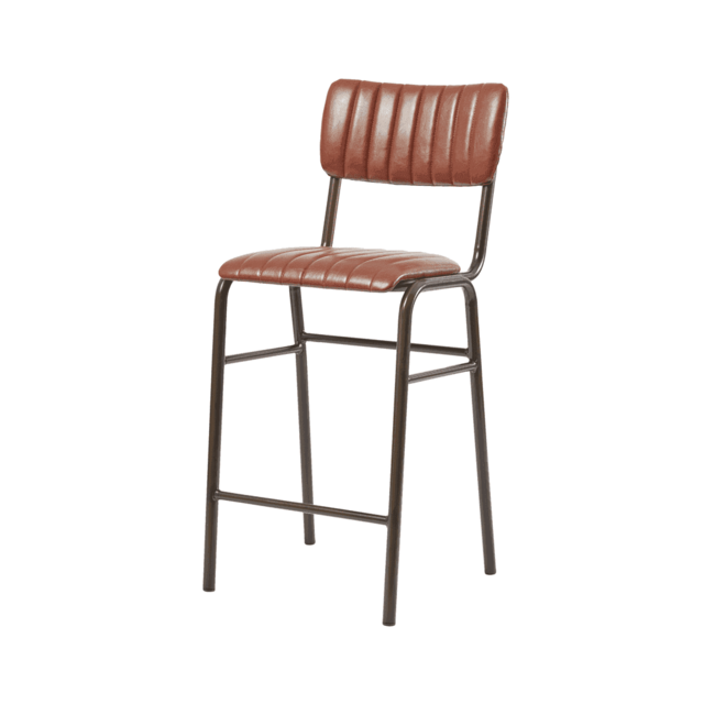 "Fusion Living Tavo Vintage Tan Mid Stool (PACK OF 2) "