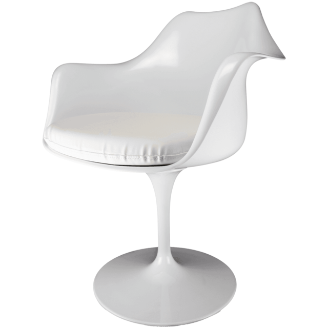 "Fusion Living White and White PU Chelsea Armchair "