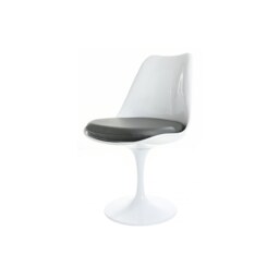 Fusion Living Chelsea Set - Marble Large Circular Table with Four Chairs - Grey PU Chair Colour: Grey PU