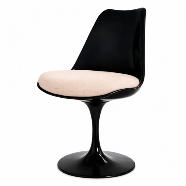 "Fusion Living Black and Soft Pink Chenille Chelsea Side Chair "