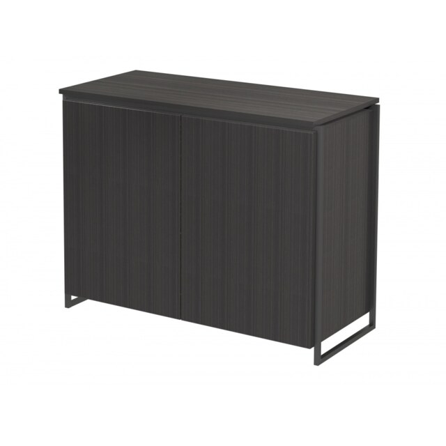 Gillmore Luxe - Two Door Sideboard In Black Stained Oak With Matt Black Frame Frame Colour: Matt Black, Unit Colour: Black Stained Oak