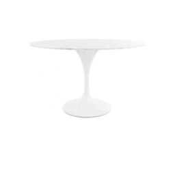 Fusion Living Chelsea Set - Marble Large Circular Table with Six Chairs - Luxurious Green Chair Colour: Luxurious Green