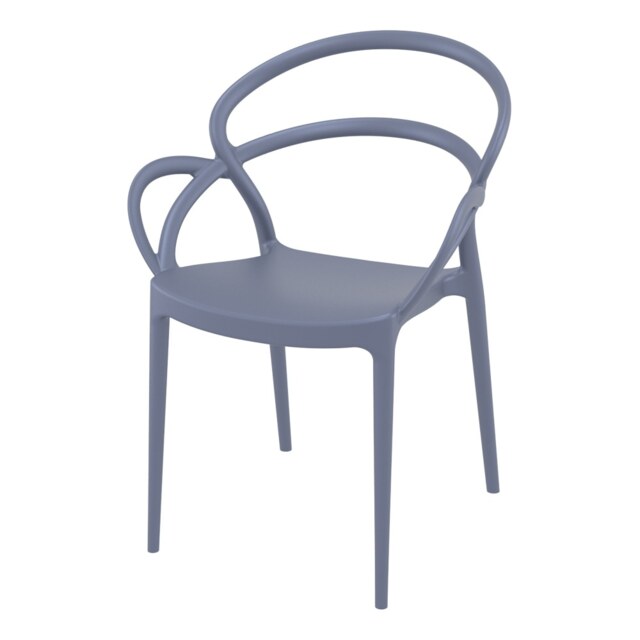 Fusion Living Mila Stackable Dark Grey Plastic Armchair Colour: Dark Grey