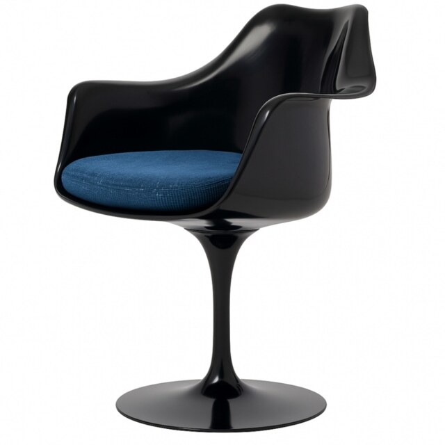 "Fusion Living Black and Textured Blue Chelsea Armchair "