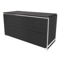 Gillmore Luxe - Two Drawer Chest In Black Stained Oak With Polished Chrome Frame Frame Colour: Polished Chrome, Unit Colour: Black Stained Oak