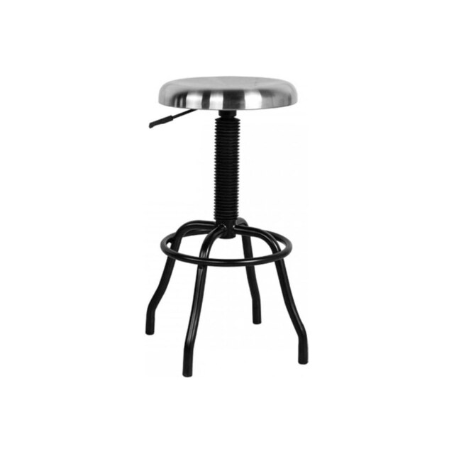 "Fusion Living Silver and Black Industrial Style Bar Stool "