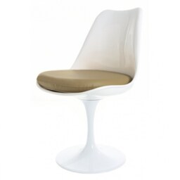 "Fusion Living White and Taupe PU Chelsea Side Chair "