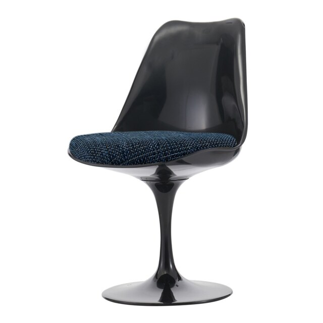 "Fusion Living Black and Textured Blue Chelsea Side Chair "
