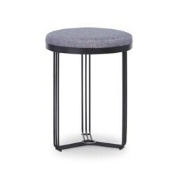 Gillmore Deco - Small Circular Side Table With Pewter Upholstered Top and Black Powder Frame Table Top Finish: Pewter, Frame Colour: Black Powder