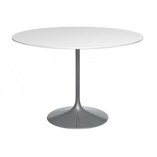 "Gillmore Pedestal Large Dining Table White Gloss and Black "