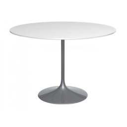 "Gillmore Pedestal Large Dining Table White Gloss and Black "