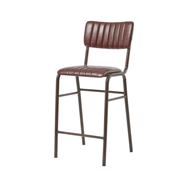 "Fusion Living Tavo Vintage Red Mid Stool (PACK OF 2) "
