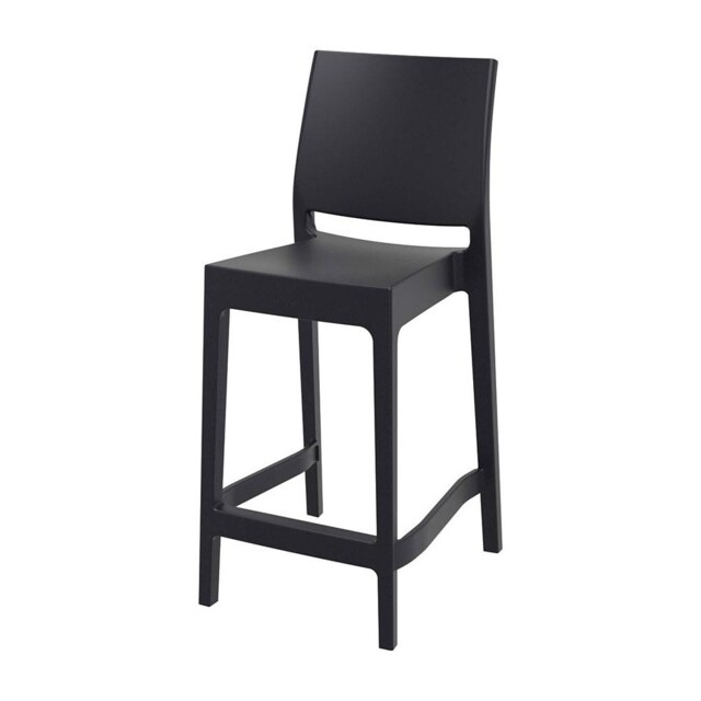 Fusion Living Maya Black Plastic Mid Height Bar Stool Colour: Black