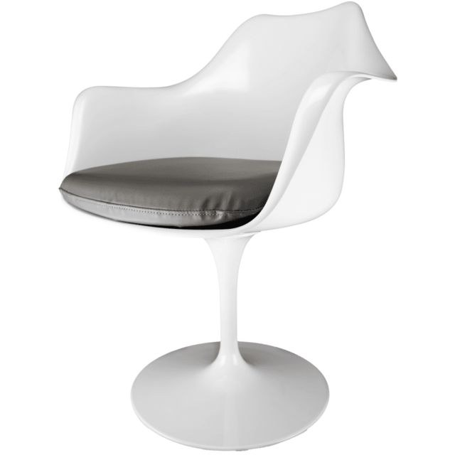 "Fusion Living White and Grey PU Chelsea Armchair "