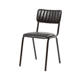 "Fusion Living Tavo Vintage Black Side Chair (PACK OF 2) "