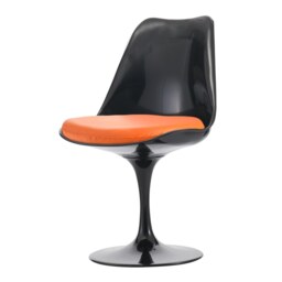 "Fusion Living Black and Orange PU Chelsea Side Chair "